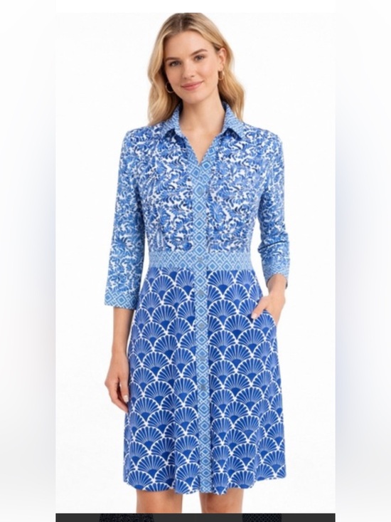 J. McLaughlin Dresses & Skirts - J. McLaughlin Kailyn contrasting  Pattern  shirt dress- worn once